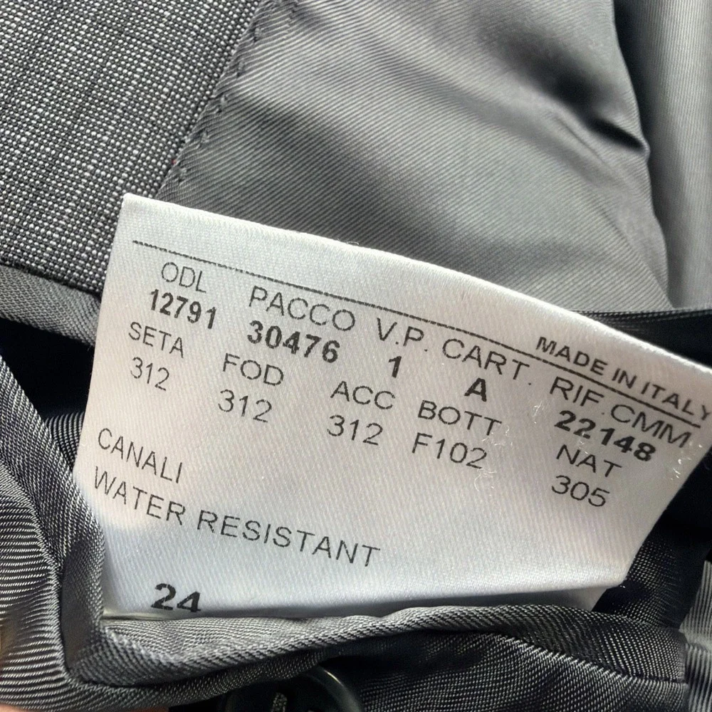CANALI Travel Sport Coat Blazer WATER RESISTANT Gray Check Modern Italy 46L MINT